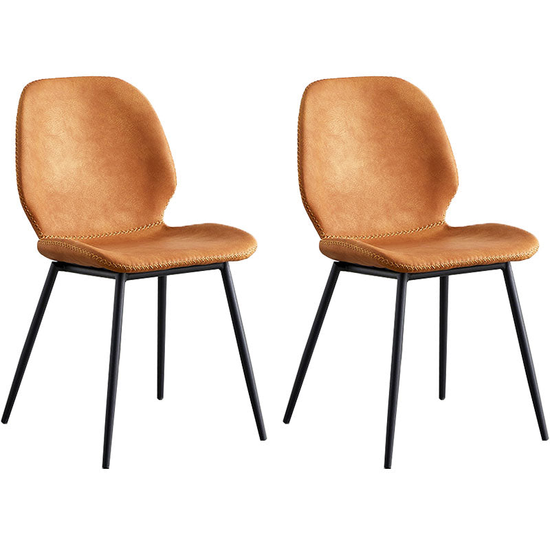 Sillas de comedor de metal contemporáneo, sillas laterales sin brazos con respaldo lateral para cocina