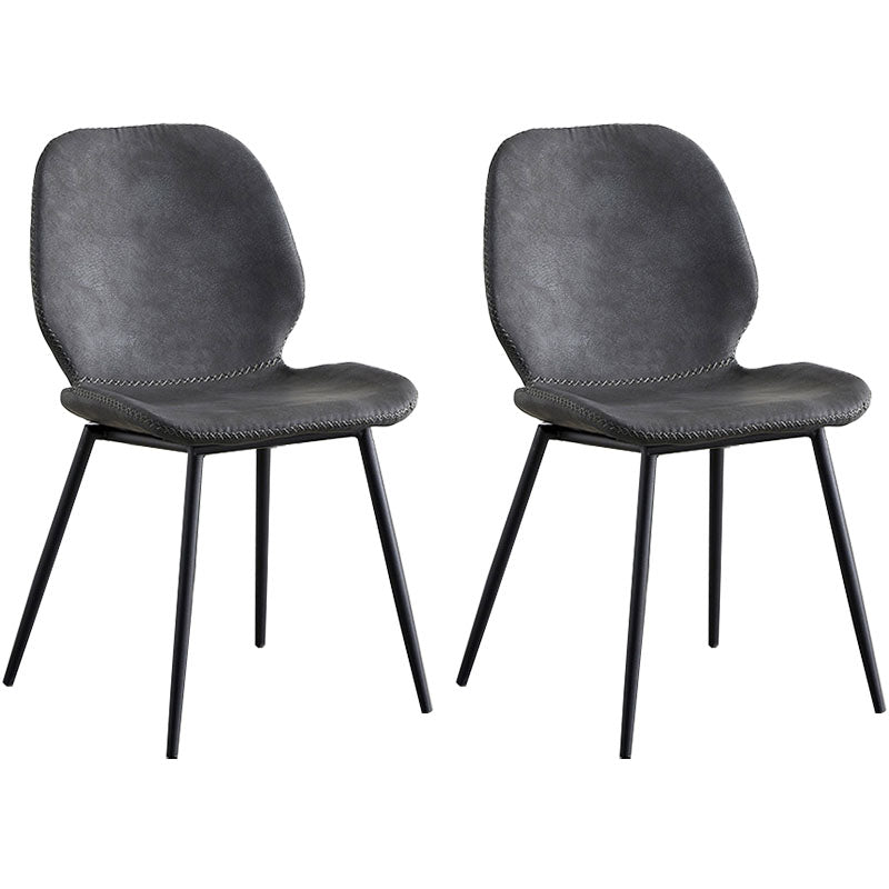 Sillas de comedor de metal contemporáneo, sillas laterales sin brazos con respaldo lateral para cocina