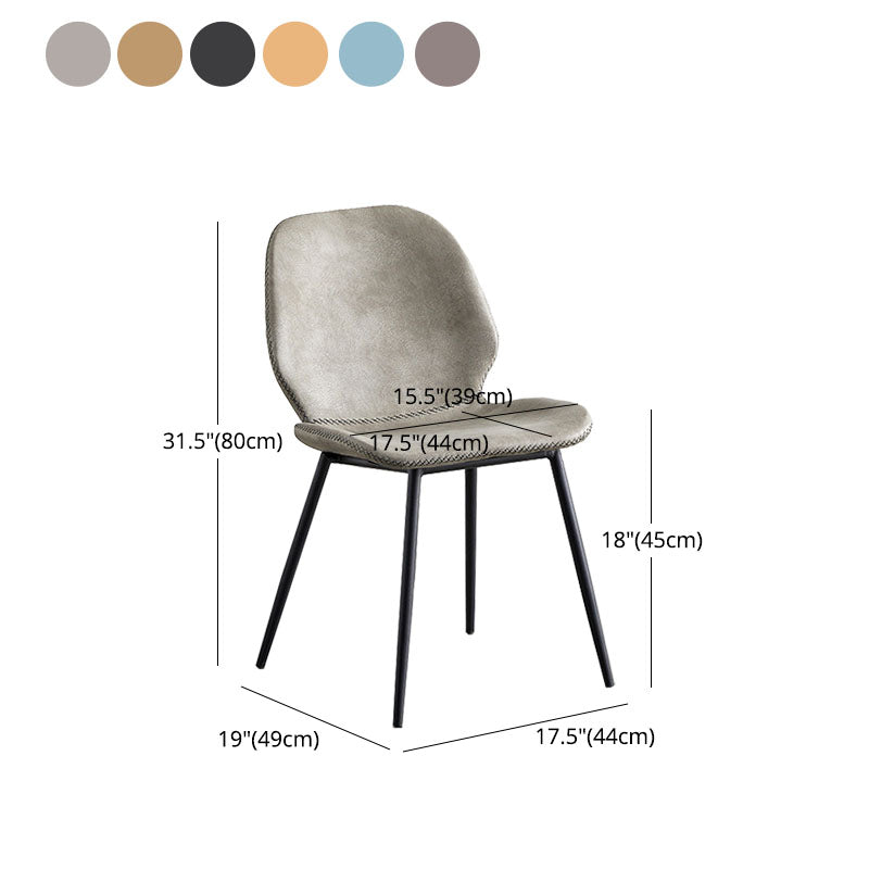 Sillas de comedor de metal contemporáneo, sillas laterales sin brazos con respaldo lateral para cocina