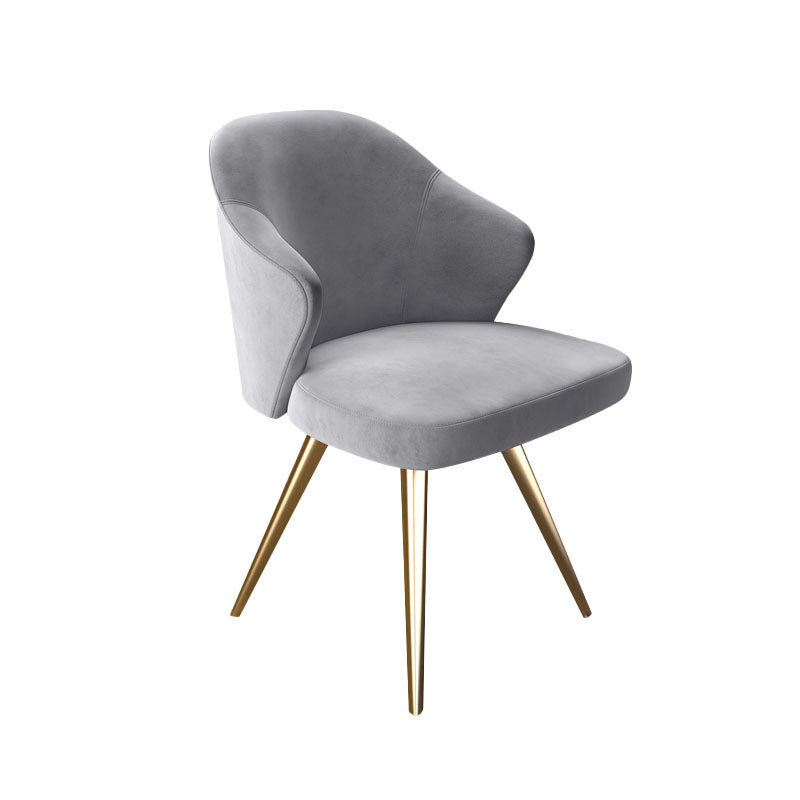 Silla de comedor de metal Glam, sillas laterales tapizadas para uso doméstico