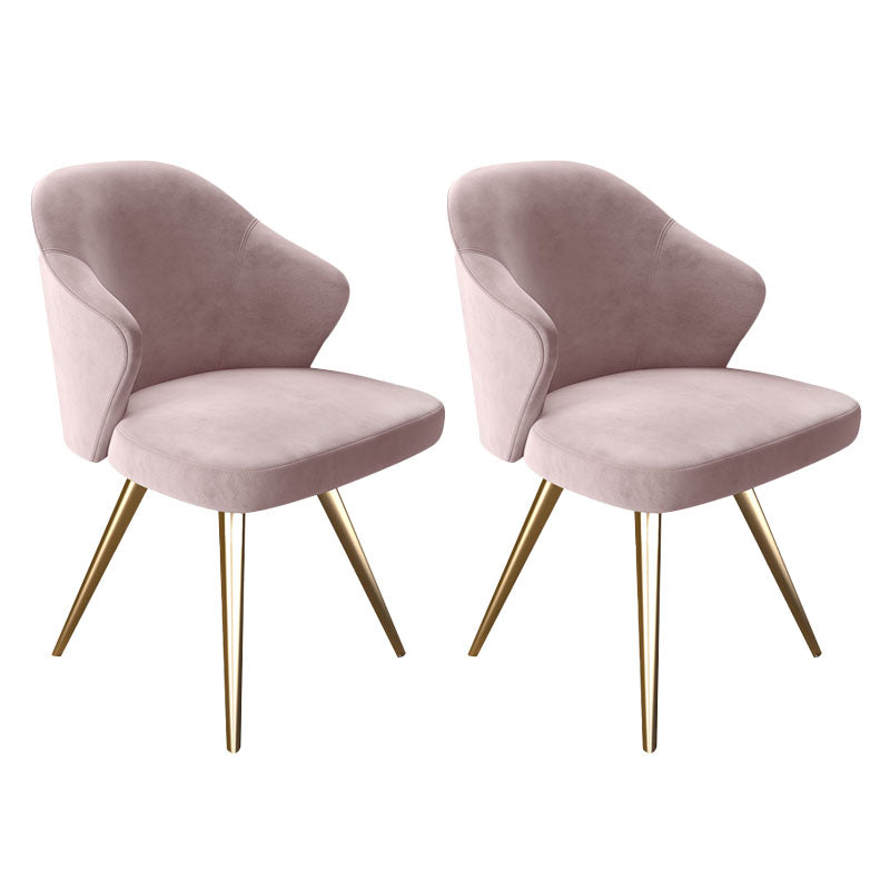 Silla de comedor de metal Glam, sillas laterales tapizadas para uso doméstico