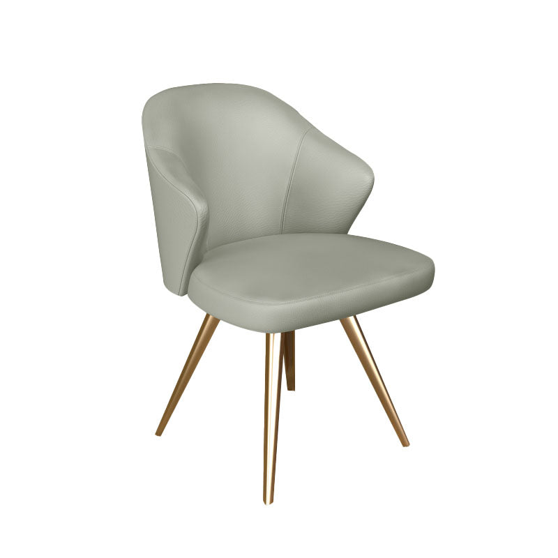 Silla de comedor de metal Glam, sillas laterales tapizadas para uso doméstico