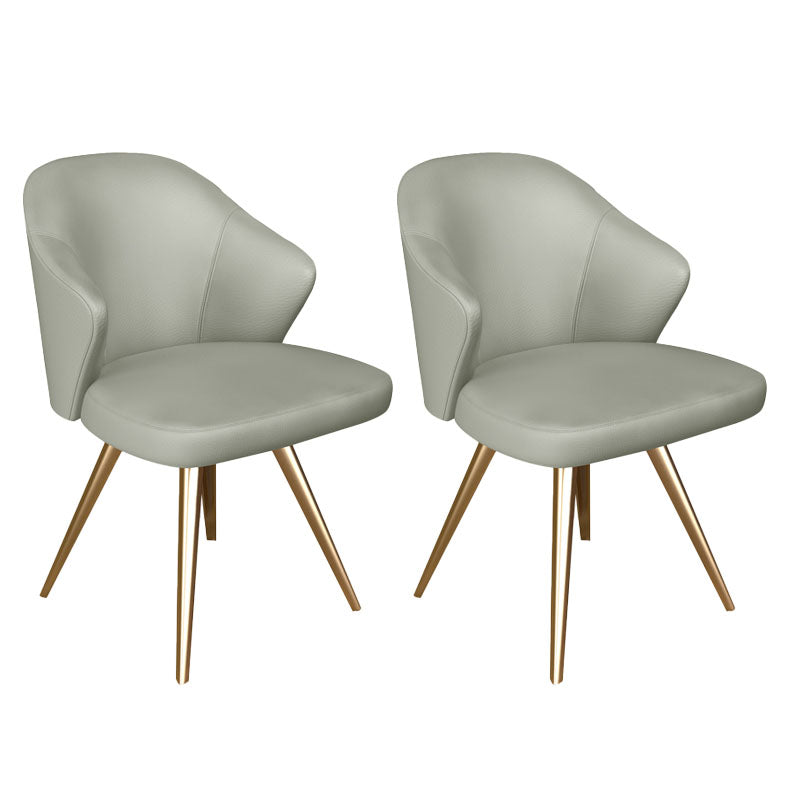 Silla de comedor de metal Glam, sillas laterales tapizadas para uso doméstico