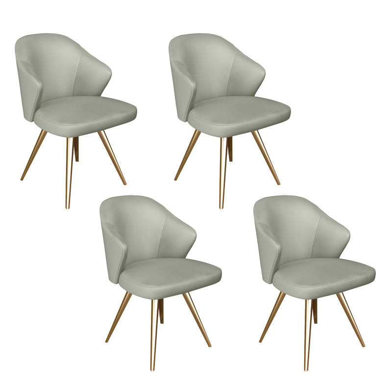 Silla de comedor de metal Glam, sillas laterales tapizadas para uso doméstico