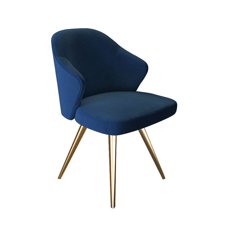Silla de comedor de metal Glam, sillas laterales tapizadas para uso doméstico