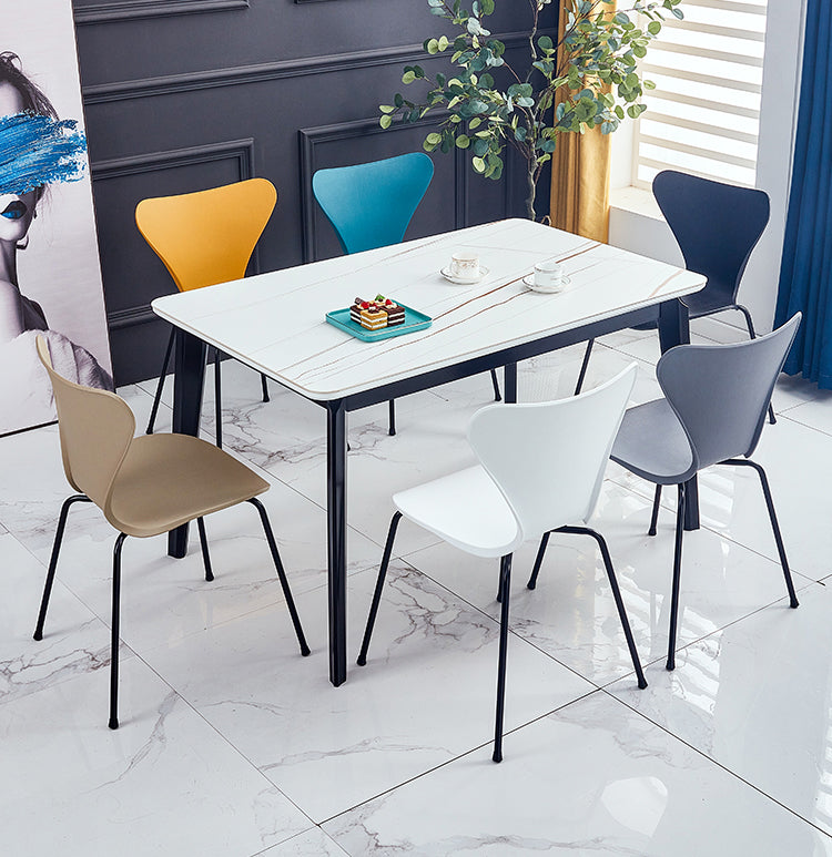 Sedie da pranzo e accento contemporanee sedia a retro solido interno per patio