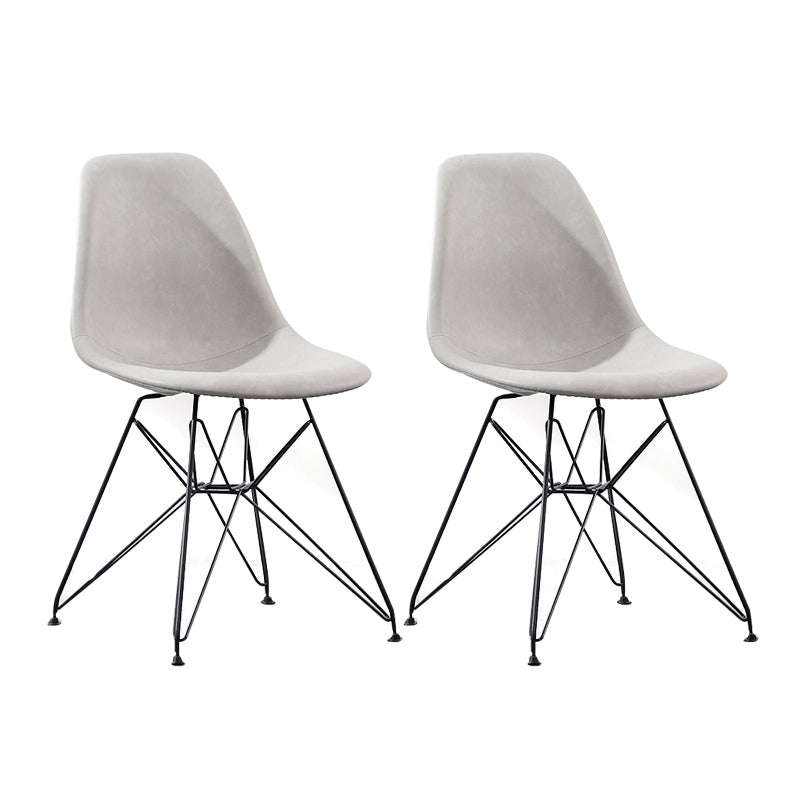 Design industriale in pelle sedia da sala da pranzo senza braccio sedia da pranzo solido
