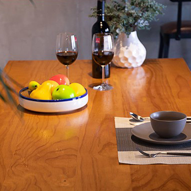 Set da pranzo industriale da 1/5 pezzi in metallo con set da tavolo da tavolo in legno di pino