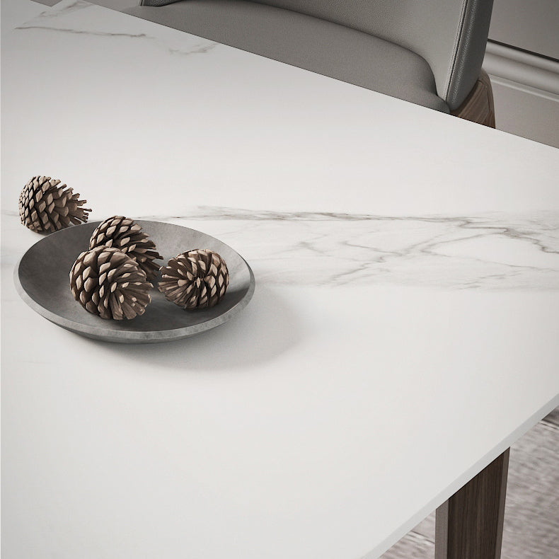 Nordic Extendable 1/4/5/7 Pieces Dining Set Sintered Stone Table with Leather Chairs