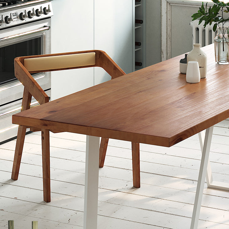 1/2/3/4 Pcs Pine Wood Industrial Dining Set with Rectangle Table Dinette Set