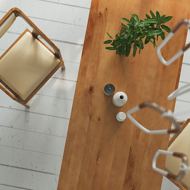 1/2/3/4 Pcs Pine Wood Industrial Dining Set with Rectangle Table Dinette Set