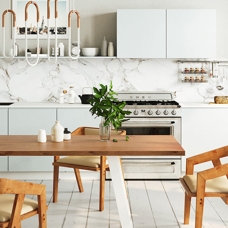 1/2/3/4 Pcs Pine Wood Industrial Dining Set with Rectangle Table Dinette Set