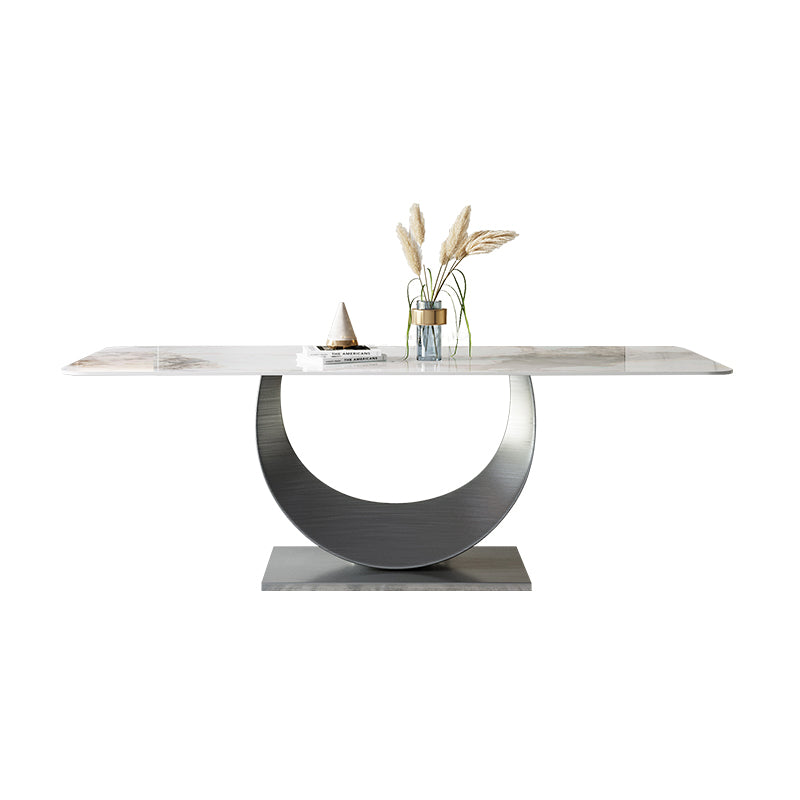 Nordic 1/4/5/7 Pieces Rectangle Dining Set Sintered Stone Top Table with Leather Chairs