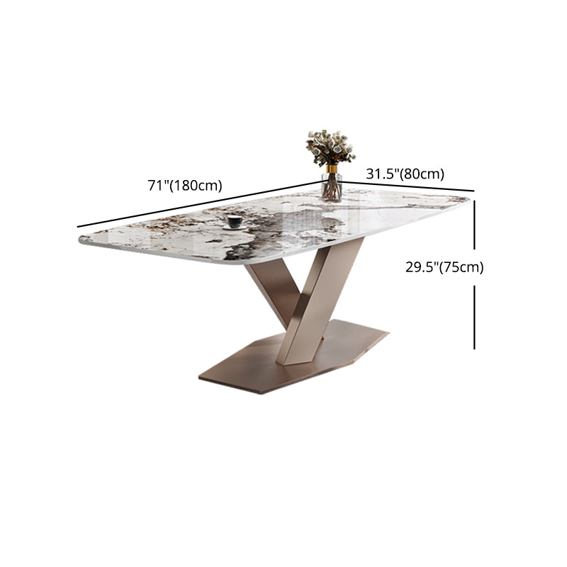 Glam 1/4/5/7 Pieces Dining Set Sintered Stone Dining Table Set with Pedestal Base