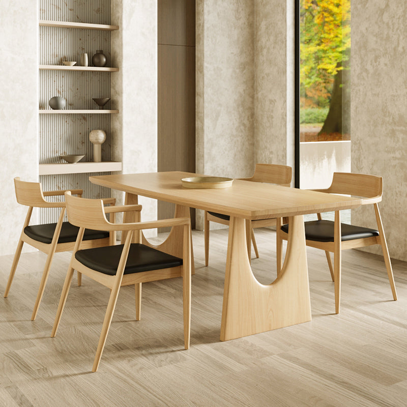 Modern 1/2/4/5 Pieces Dining Set Solid Wood Rectangle Dining Table with Chairs