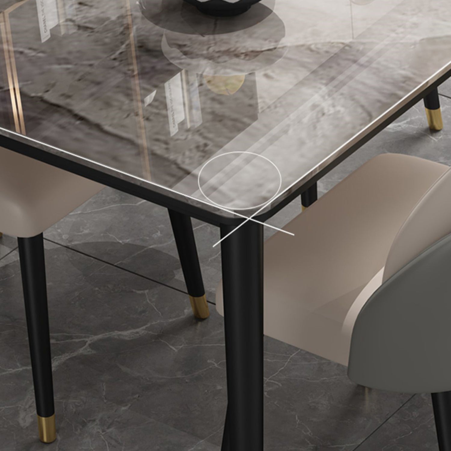 Glam 1/2/5/7 Pieces Dining Set Rectangle Dining Room Set with 4 Legs