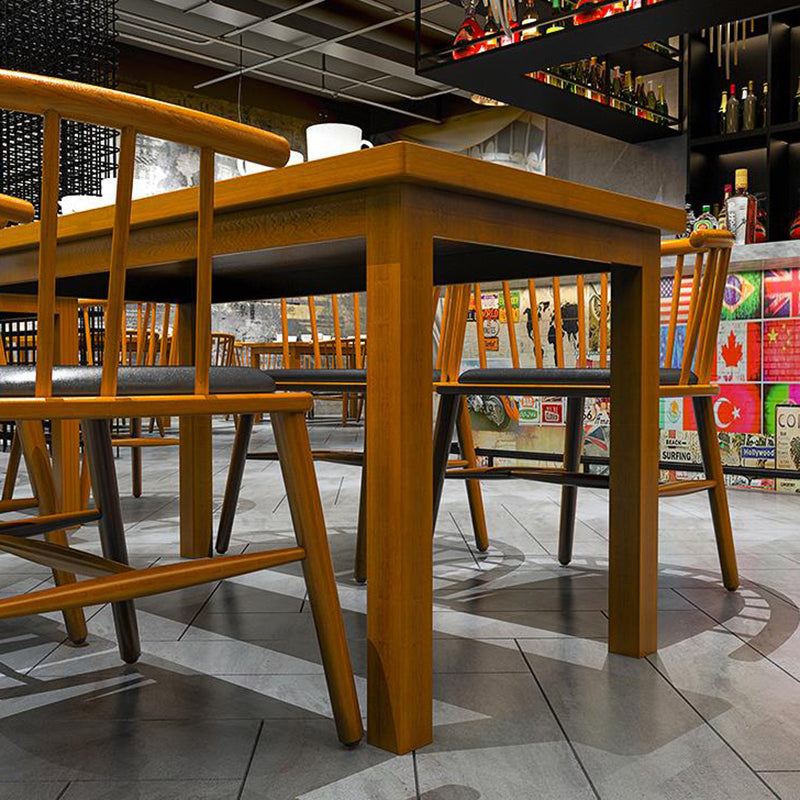 1/3/5 Pcs Pine Wood Industrial Dining Set with Wooden Table and Chairs Dinette Set