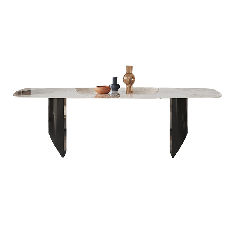 Designer Style 1/4/7 Pieces Dining Set Sintered Stone Dining Table with Leather Chairs