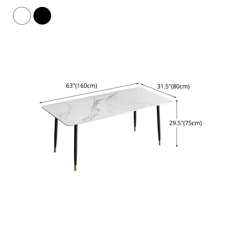 Nordic 1/2/5/7 Pieces Dining Set Sintered Stone Dining Table with Leather Chairs