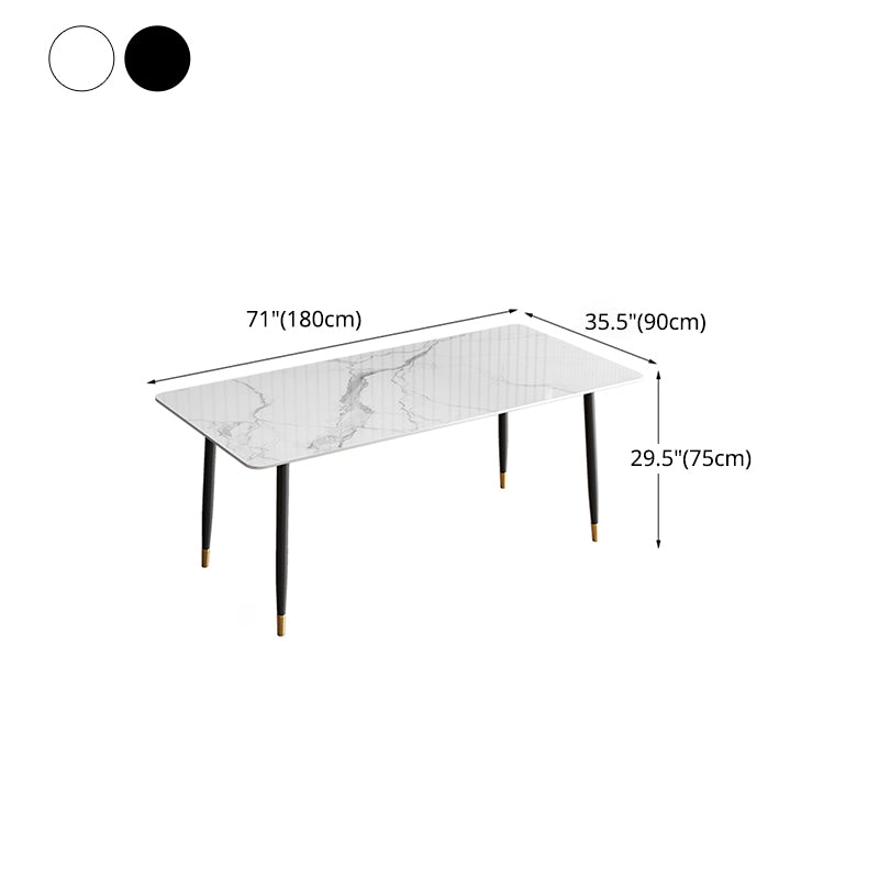 Nordic 1/2/5/7 Pieces Dining Set Sintered Stone Dining Table with Leather Chairs