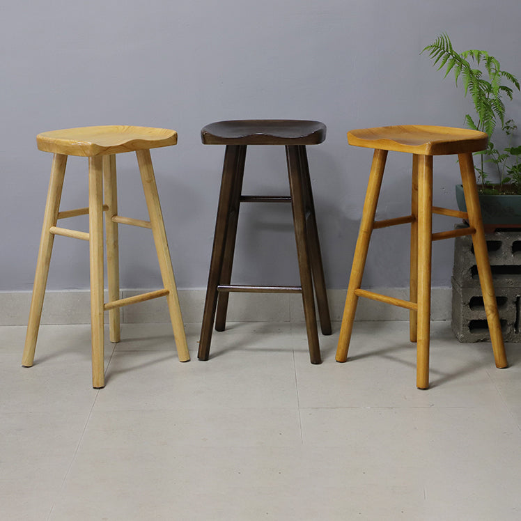 Moderner Barhocker aus massivem Holz mit Fußstütze für die Küche, einfacher Holzhocker