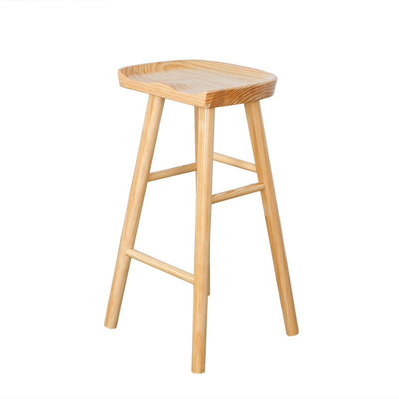 Moderner Barhocker aus massivem Holz mit Fußstütze für die Küche, einfacher Holzhocker
