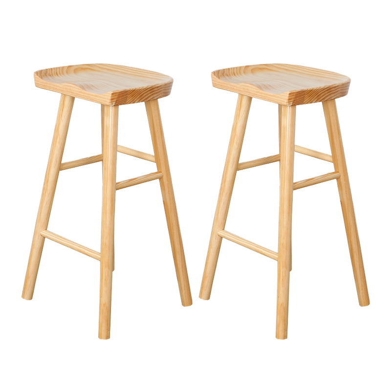 Moderner Barhocker aus massivem Holz mit Fußstütze für die Küche, einfacher Holzhocker