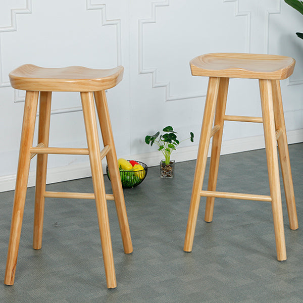 Moderner Barhocker aus massivem Holz mit Fußstütze für die Küche, einfacher Holzhocker