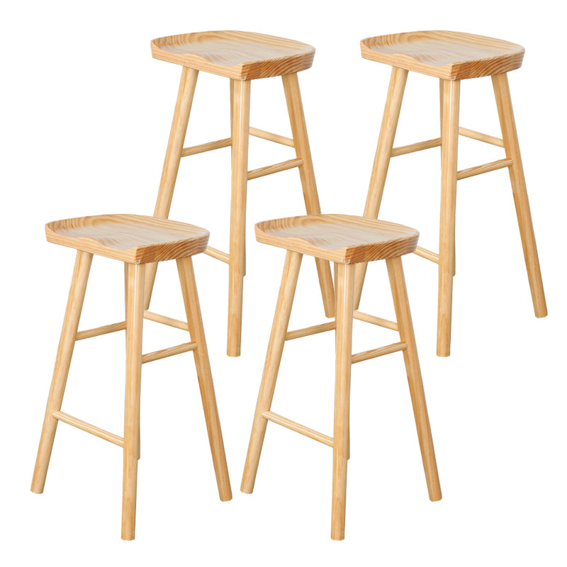 Moderner Barhocker aus massivem Holz mit Fußstütze für die Küche, einfacher Holzhocker