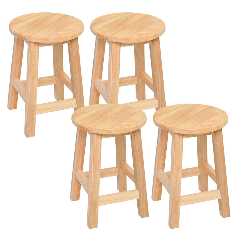 Modern Style Solid Wood Bar Stool with Footrest Living Room Lounge Bar Stool