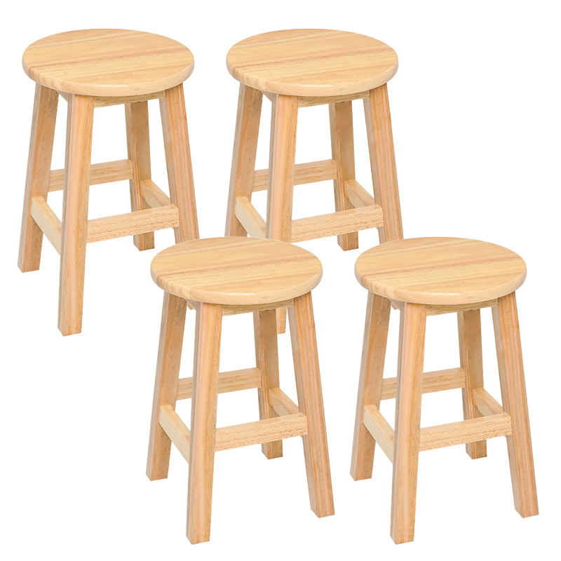 Modern Style Solid Wood Bar Stool with Footrest Living Room Lounge Bar Stool