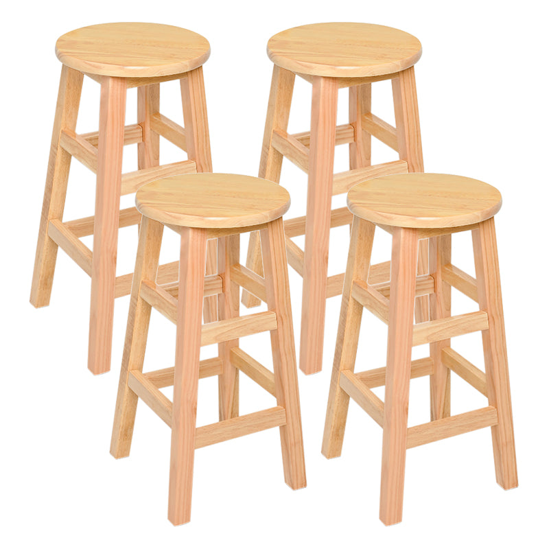Modern Style Solid Wood Bar Stool with Footrest Living Room Lounge Bar Stool
