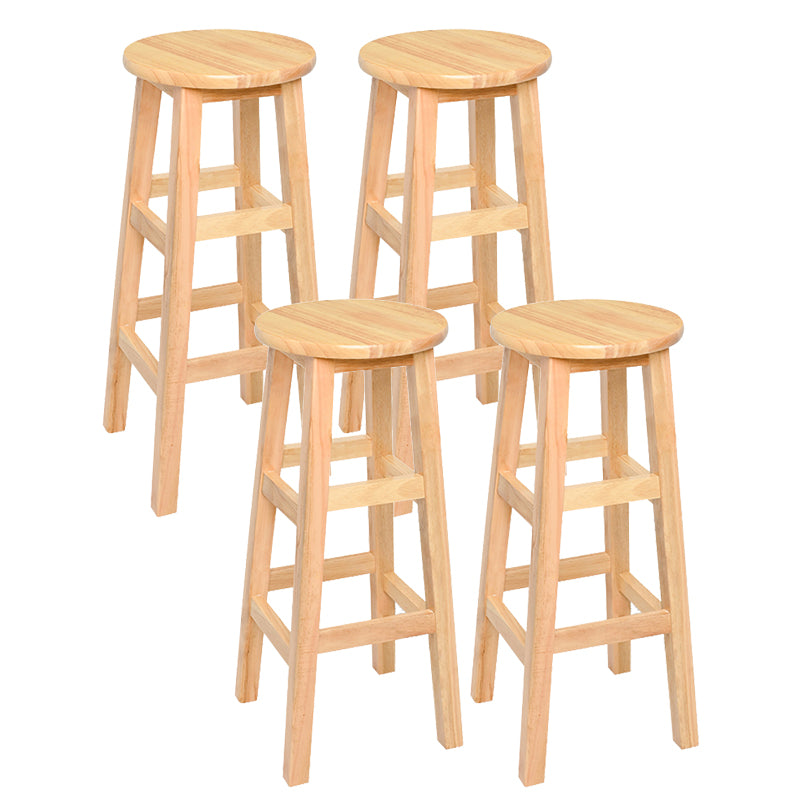 Modern Style Solid Wood Bar Stool with Footrest Living Room Lounge Bar Stool
