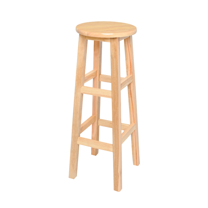 Modern Style Solid Wood Bar Stool with Footrest Living Room Lounge Bar Stool