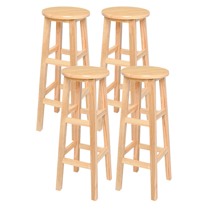 Modern Style Solid Wood Bar Stool with Footrest Living Room Lounge Bar Stool