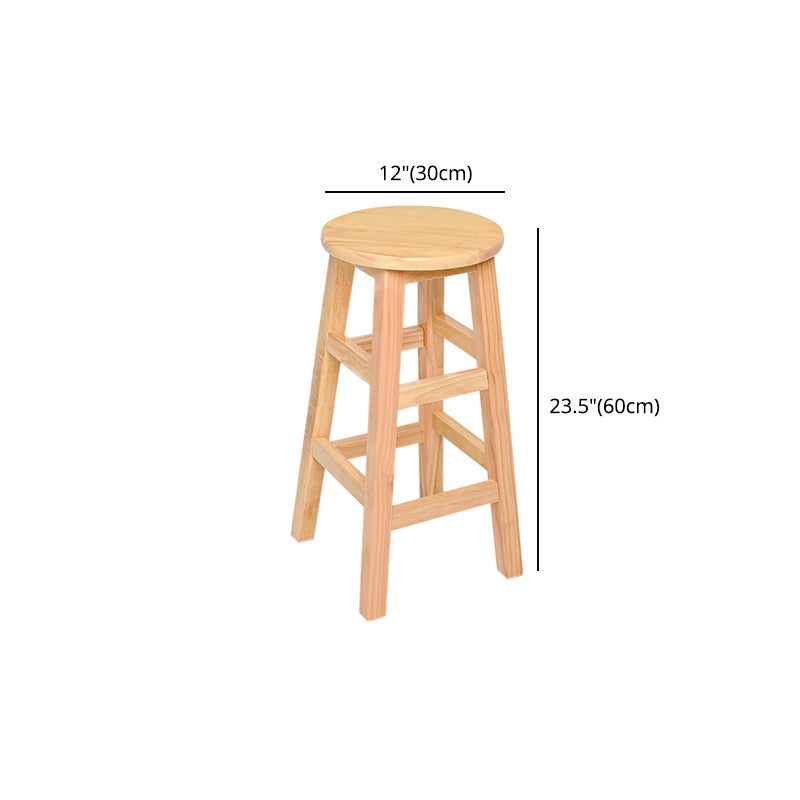 Modern Style Solid Wood Bar Stool with Footrest Living Room Lounge Bar Stool