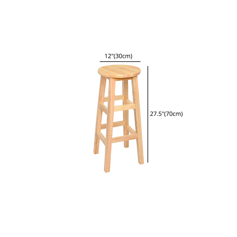 Modern Style Solid Wood Bar Stool with Footrest Living Room Lounge Bar Stool