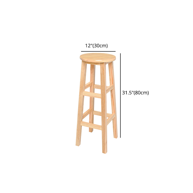 Modern Style Solid Wood Bar Stool with Footrest Living Room Lounge Bar Stool
