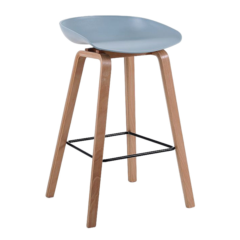 Moderner Barhocker aus massivem Holz für den Innenbereich, Eimer-Thekenhocker mit Kunststoffsitz