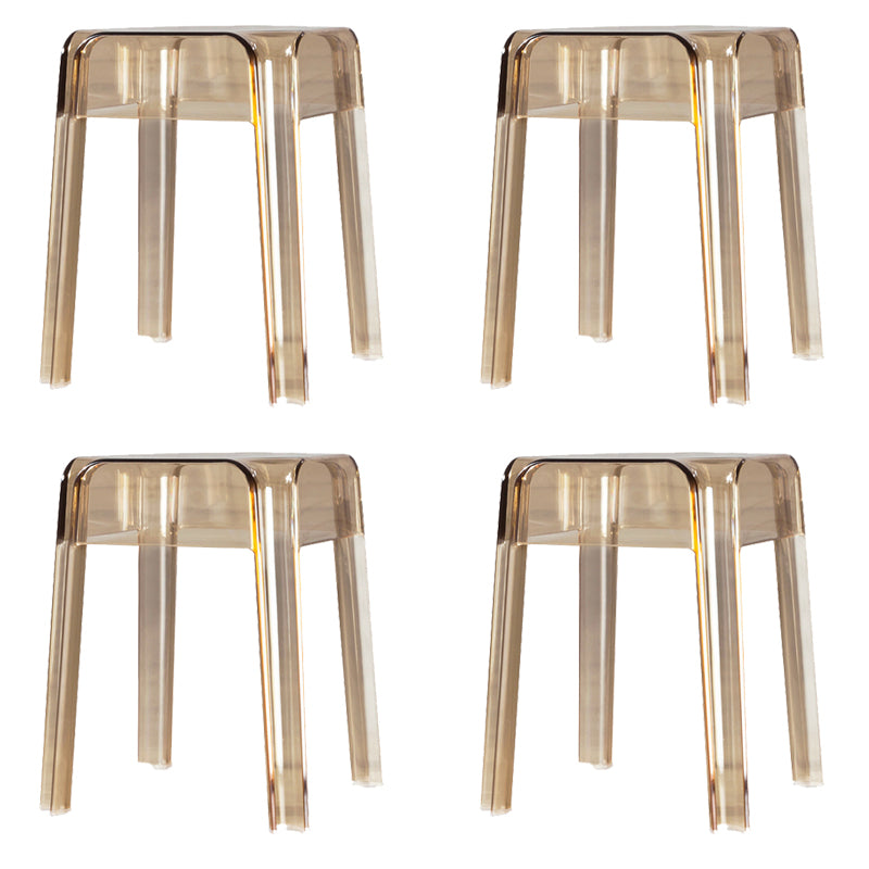 Taburete de bar cuadrado moderno, taburete de bar sin brazos de plástico con reposapiés