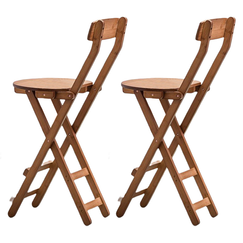 Modern Armless Backrest Counter Stool Wood Bedroom Bar Stool with Wooden Seat and Pedal