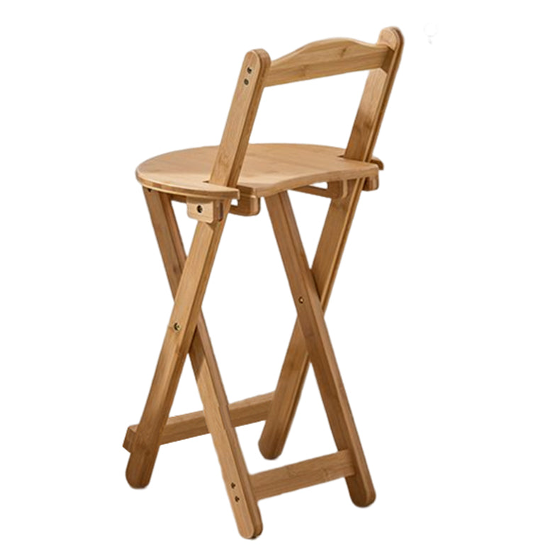 Modern Armless Backrest Counter Stool Wood Bedroom Bar Stool with Wooden Seat and Pedal