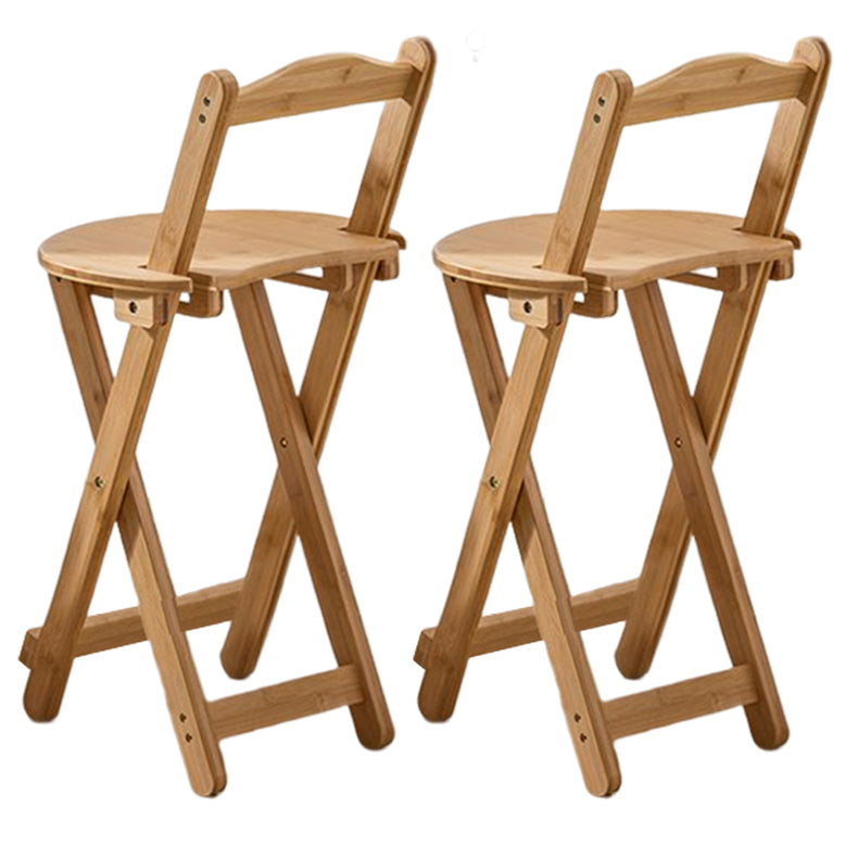 Modern Armless Backrest Counter Stool Wood Bedroom Bar Stool with Wooden Seat and Pedal
