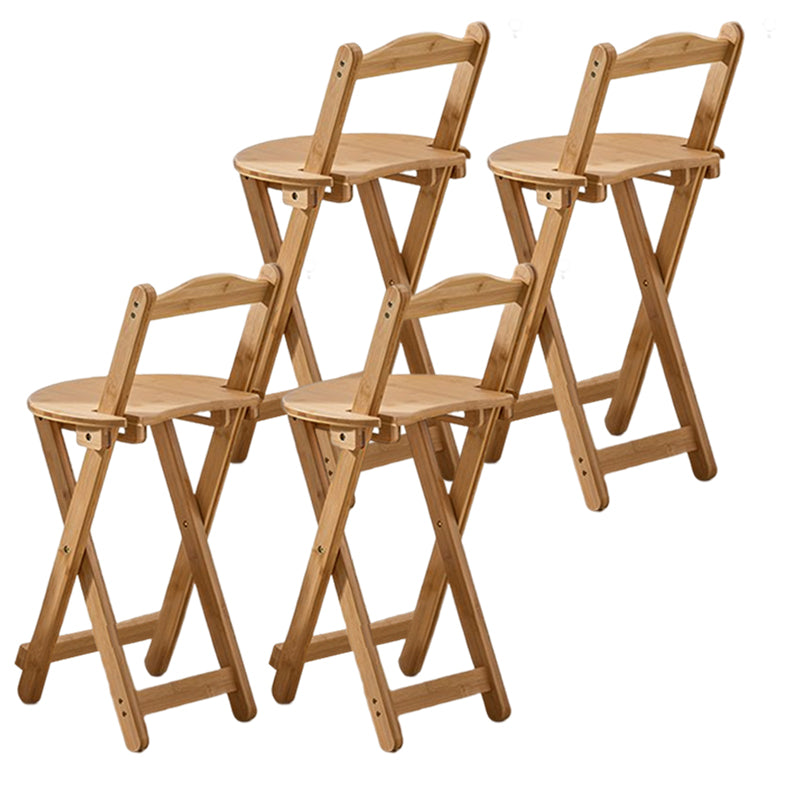 Modern Armless Backrest Counter Stool Wood Bedroom Bar Stool with Wooden Seat and Pedal