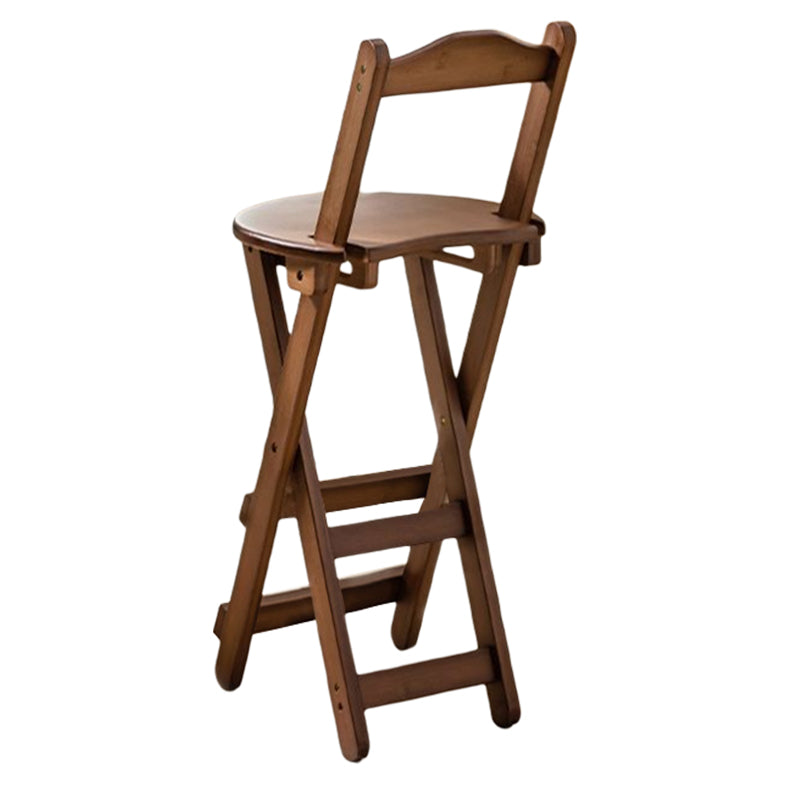 Modern Armless Backrest Counter Stool Wood Bedroom Bar Stool with Wooden Seat and Pedal