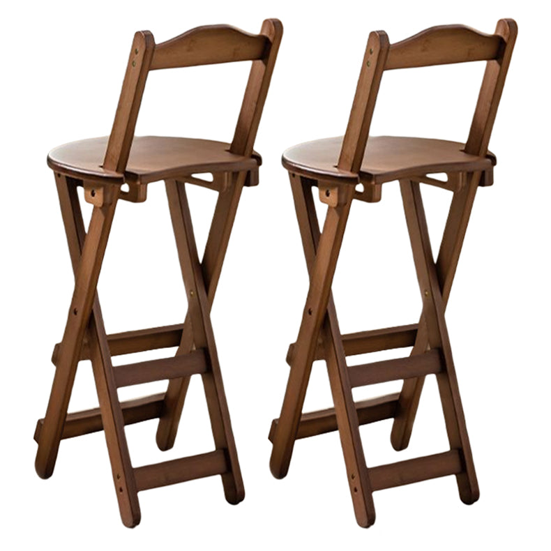 Modern Armless Backrest Counter Stool Wood Bedroom Bar Stool with Wooden Seat and Pedal