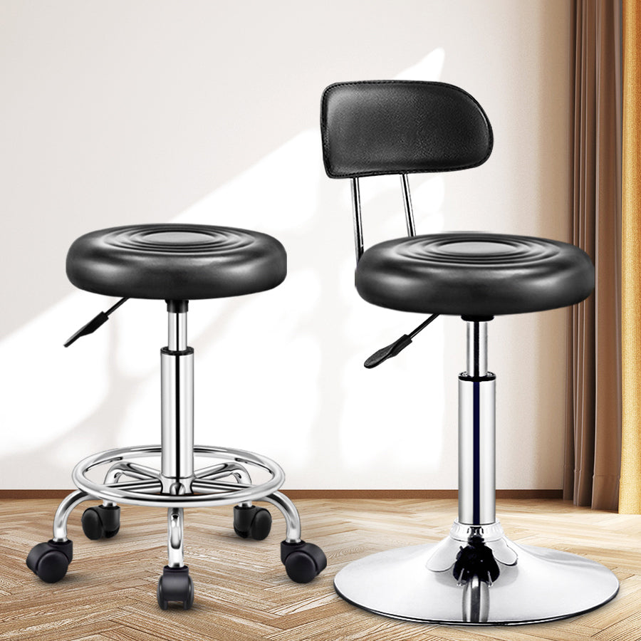 Modern Liftable Rotatable Counter Stool Steel Beauty Shop Bar Stool with Leather Cushion