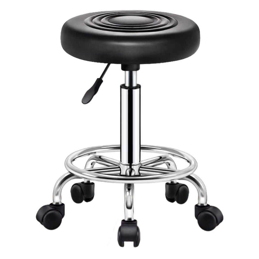 Modern Liftable Rotatable Counter Stool Steel Beauty Shop Bar Stool with Leather Cushion