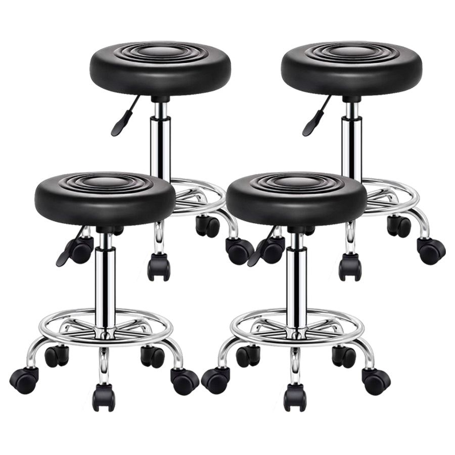 Modern Liftable Rotatable Counter Stool Steel Beauty Shop Bar Stool with Leather Cushion
