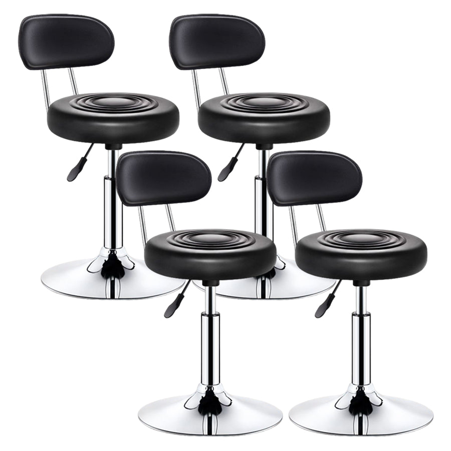 Modern Liftable Rotatable Counter Stool Steel Beauty Shop Bar Stool with Leather Cushion